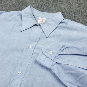 Vintage Brooks Brothers Makers Oxford Dress Shirt Mens 16.5 4 Light Blue USA
